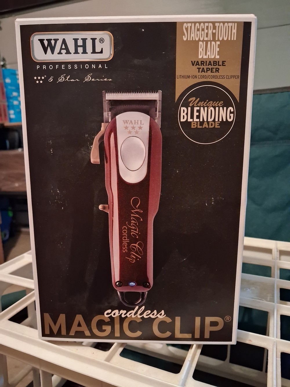 Wahl Cordless Magic Clip Clipper - Burgundy and Silver